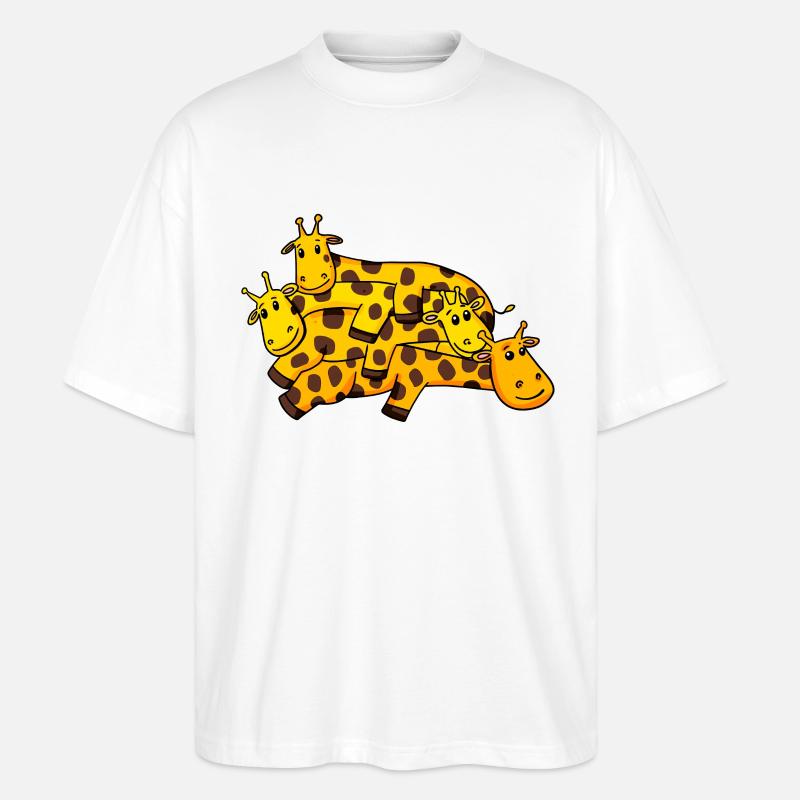 Giraffe Giraffes - Stanley/Stella Oversized Unisex Organic T-shirt Blaster 2.0 - white