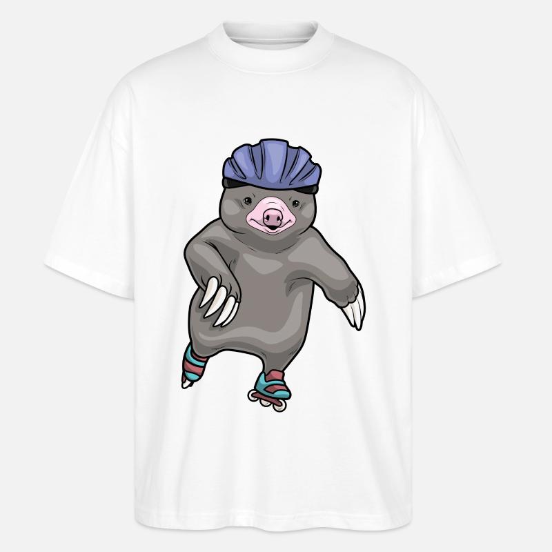 Maulwurf Inline skating Inline skates - Stanley/Stella Oversized Unisex Bio T-Shirt Blaster 2.0 - Weiß