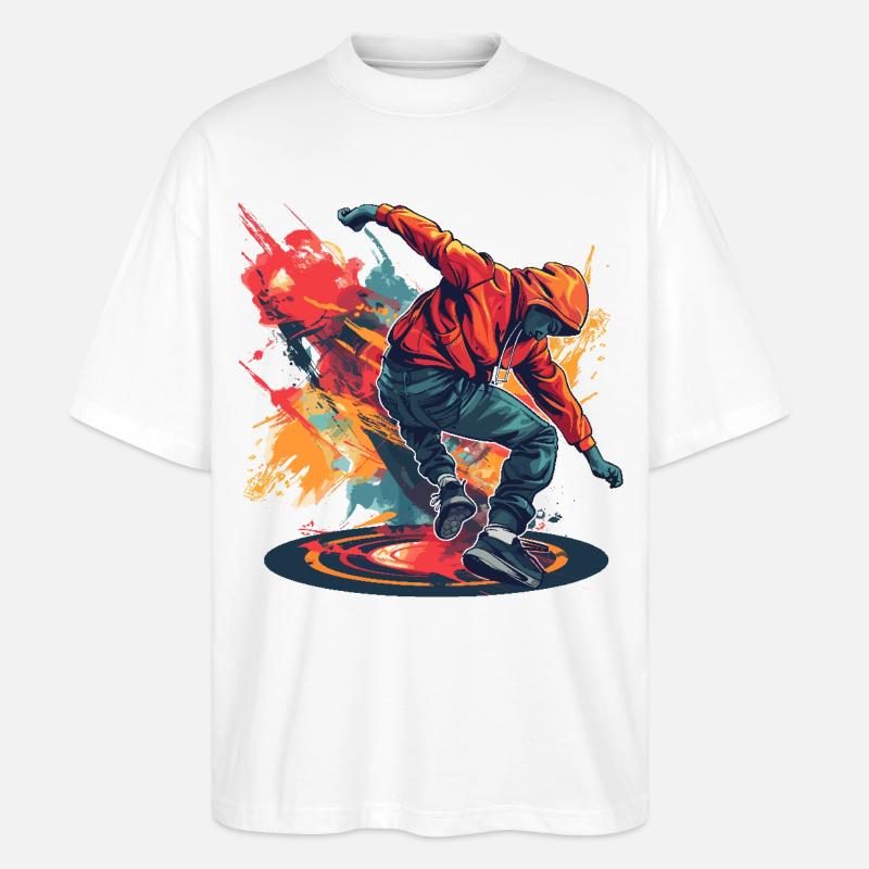 Breakdancer Graffiti - Stanley/Stella Oversized Unisex Bio T-Shirt Blaster 2.0 - Weiß
