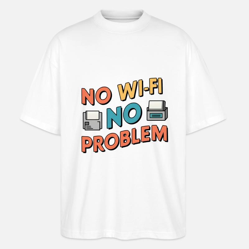No Wi-Fi, No Problem - Stanley/Stella Oversized Unisex Bio T-Shirt Blaster 2.0 - Weiß