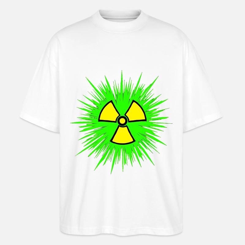Nuklear Radioaktiv Chemie Atomkraft Nuklearzeichen - Stanley/Stella Oversized Unisex Bio T-Shirt Blaster 2.0 - Weiß