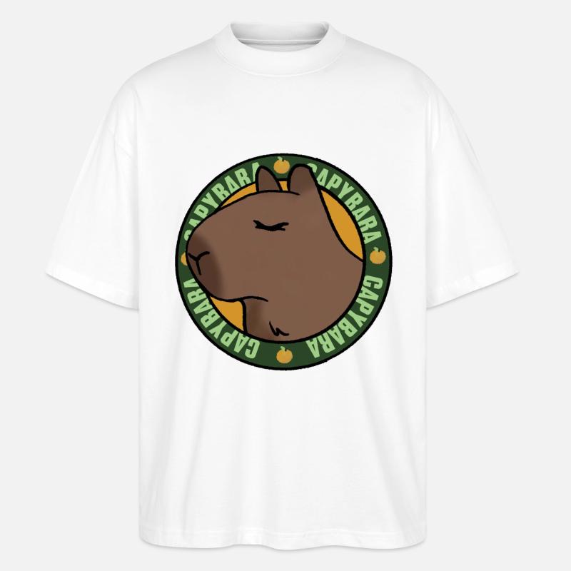 Entspannte Capybara – Chilled Vibes - Stanley/Stella Oversized Unisex Bio T-Shirt Blaster 2.0 - Weiß