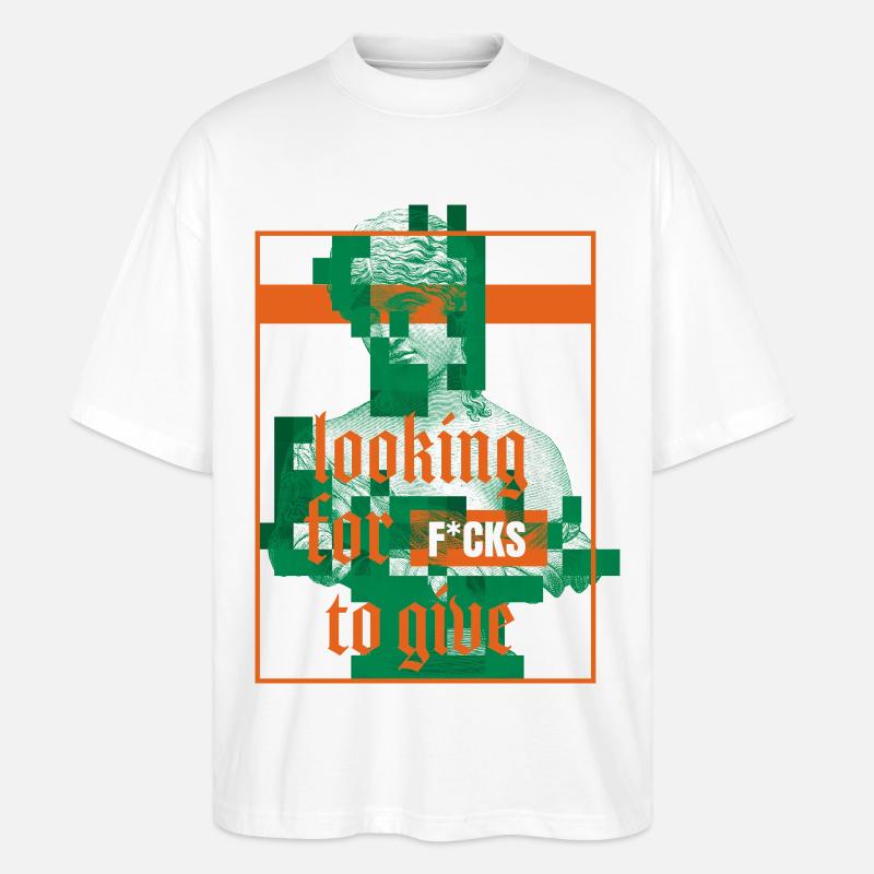 Statue mit Attitüde Statement Design - Stanley/Stella Oversized Unisex Bio T-Shirt Blaster 2.0 - Weiß