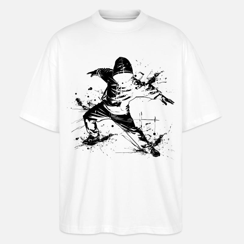 Breakdancer Graffiti - T-shirt bio Blaster 2.0 coupe oversize Stanley/Stella Unisexe - blanc