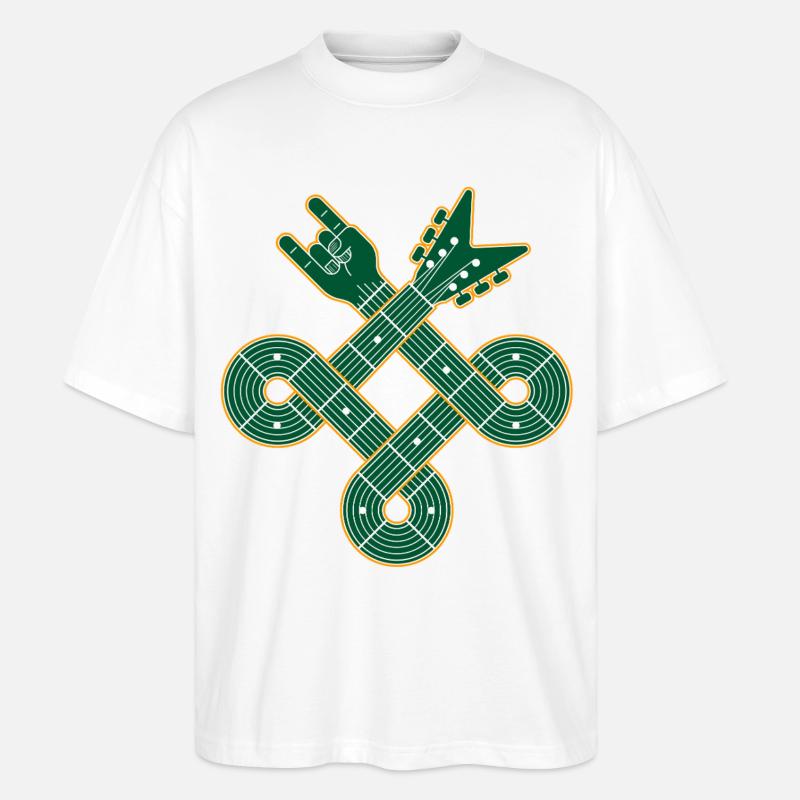 Celtic Knot Guitar - Stanley/Stella Oversized Unisex Bio T-Shirt Blaster 2.0 - Weiß