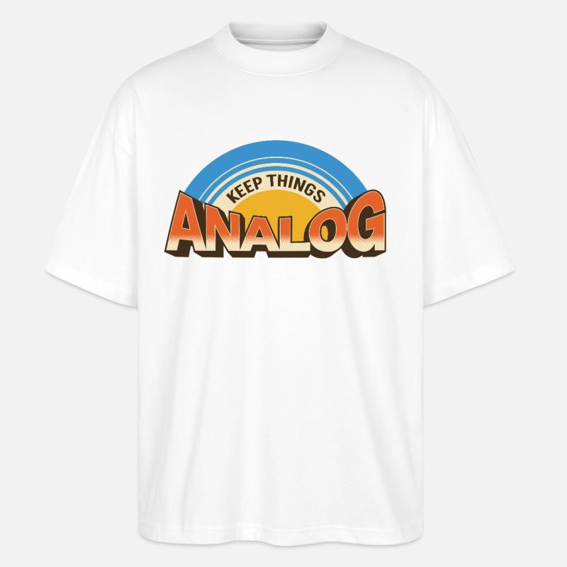 Keep Things Analog – Retro Tech Statement - Stanley/Stella Oversized Unisex Organic T-shirt Blaster 2.0 - white