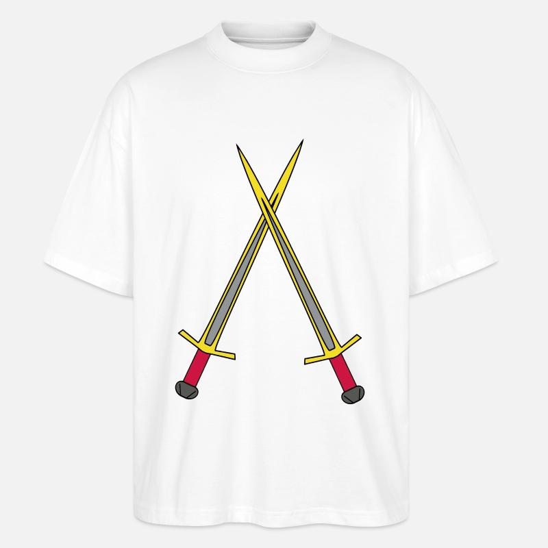 Schwert Ritter Mittelalter Krieger Schwerter - Stanley/Stella Oversized Unisex Bio T-Shirt Blaster 2.0 - Weiß