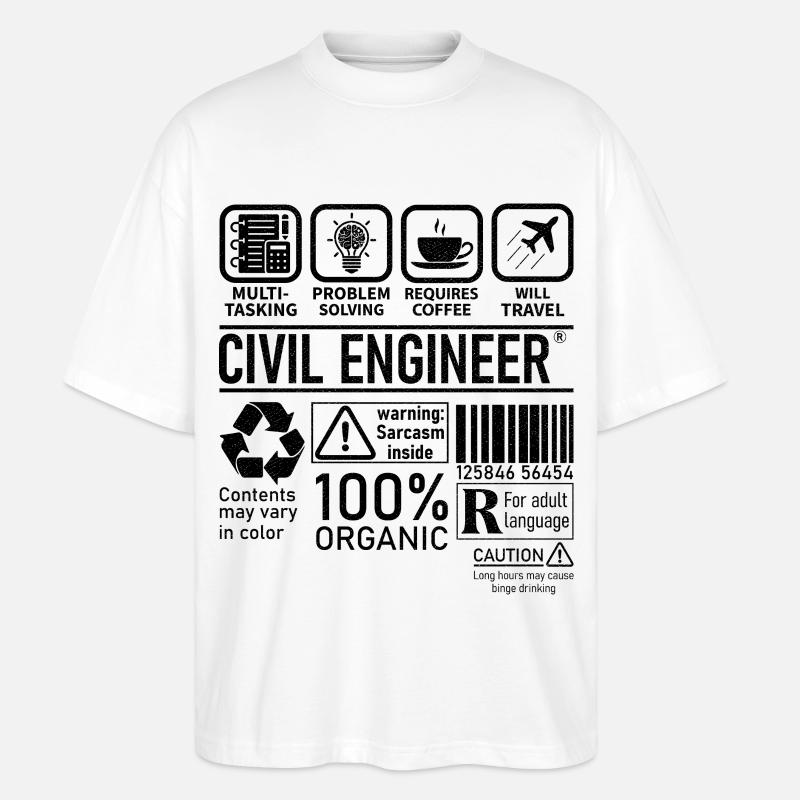 Civil Engineer multi tasking problem solving - Stanley/Stella Oversized Unisex Bio T-Shirt Blaster 2.0 - Weiß