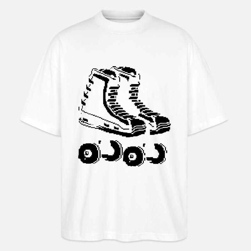 Roller Skates Pixel Kunst - Stanley/Stella Oversized Unisex Bio T-Shirt Blaster 2.0 - Weiß
