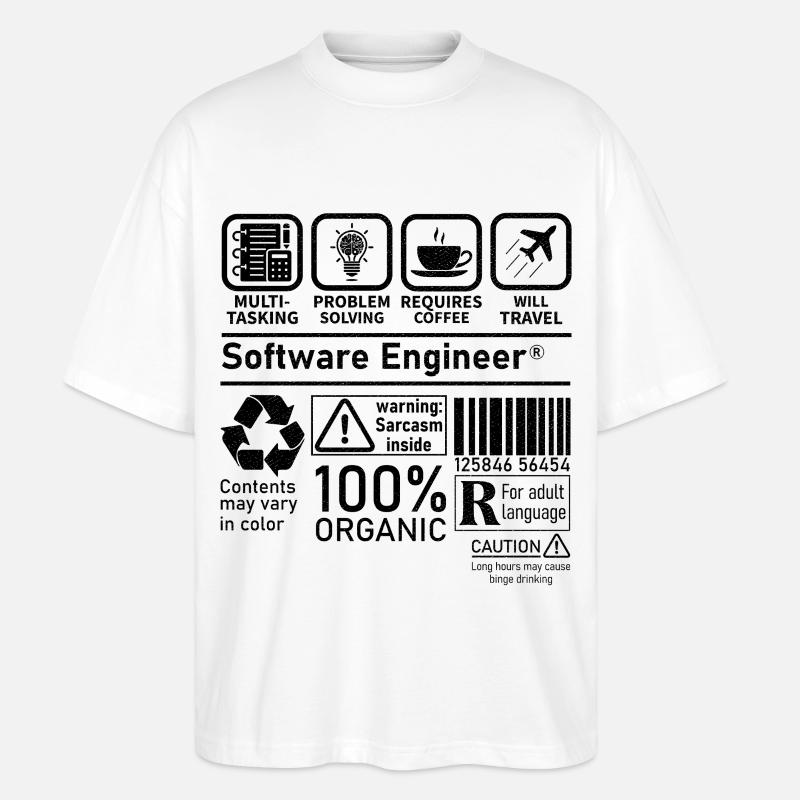 software engineer multi tasking problem solving - Stanley/Stella Oversized Unisex Organic T-shirt Blaster 2.0 - white