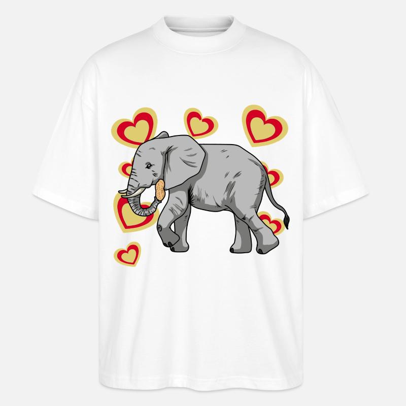 Elephant Elephant Kids Peanut - Stanley/Stella Oversized Unisex Organic T-shirt Blaster 2.0 - white