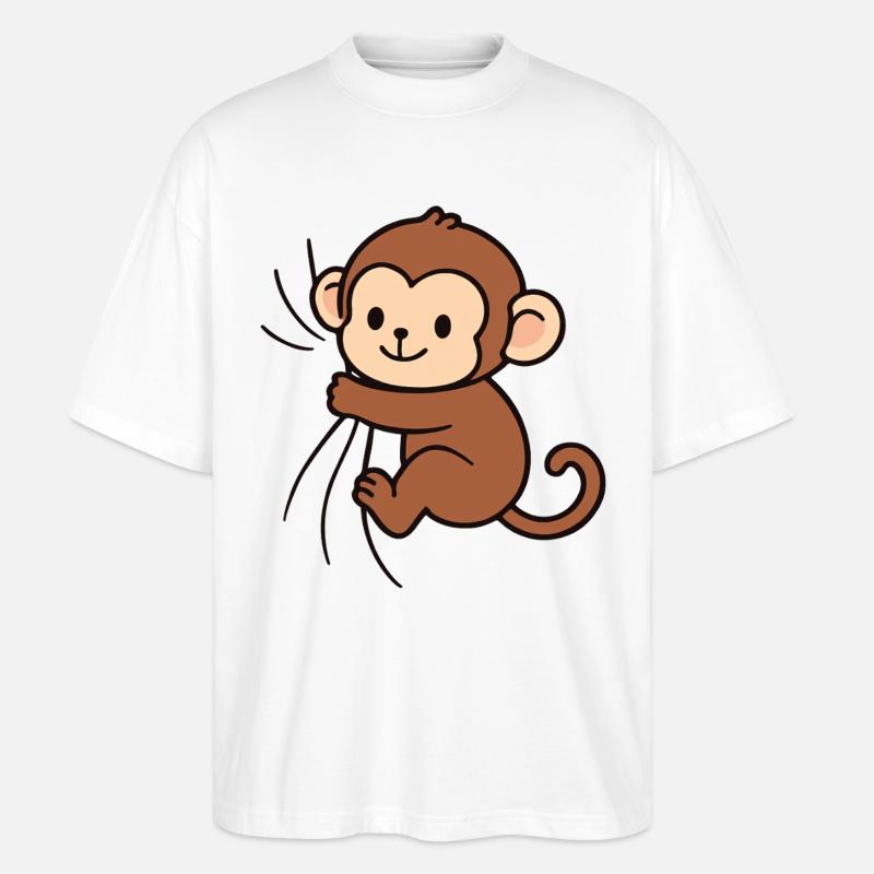 Liebes kleines Äffchen - Stanley/Stella Oversized Unisex Bio T-Shirt Blaster 2.0 - Weiß