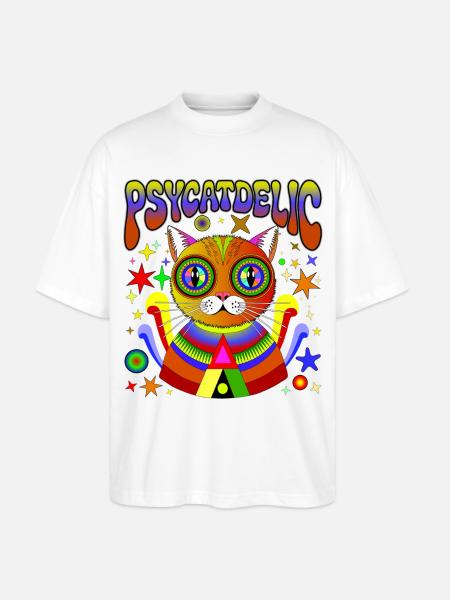 PSYCATDELIC - Stanley/Stella Oversized Unisex Organic T-shirt Blaster 2.0 - white