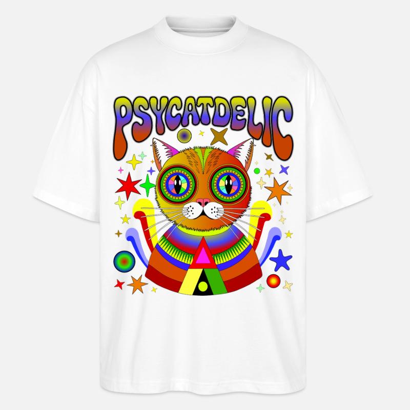 PSYCATDELIC - Stanley/Stella Oversized Unisex Bio T-Shirt Blaster 2.0 - Weiß