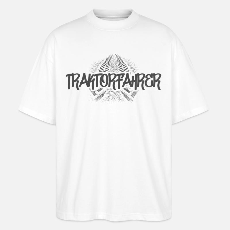 Traktorfahrer - Stanley/Stella Oversized Unisex Bio T-Shirt Blaster 2.0 - Weiß