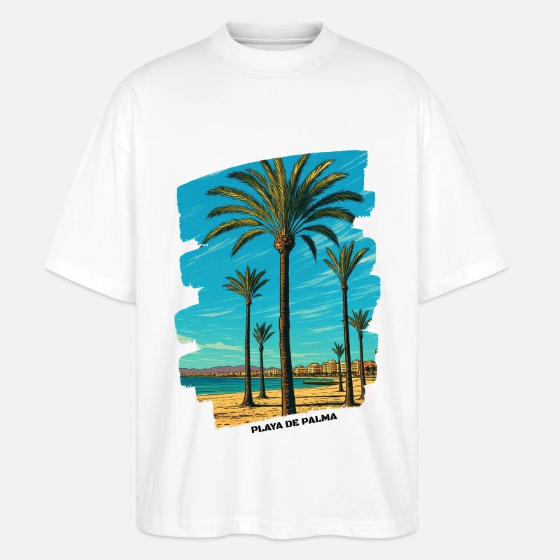 Playa de Palma - Mallorca - Stanley/Stella Oversized Unisex Bio T-Shirt Blaster 2.0 - Weiß