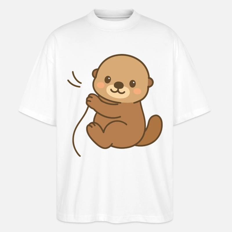 Eingekuschelt Seeotter - Stanley/Stella Oversized Unisex Bio T-Shirt Blaster 2.0 - Weiß
