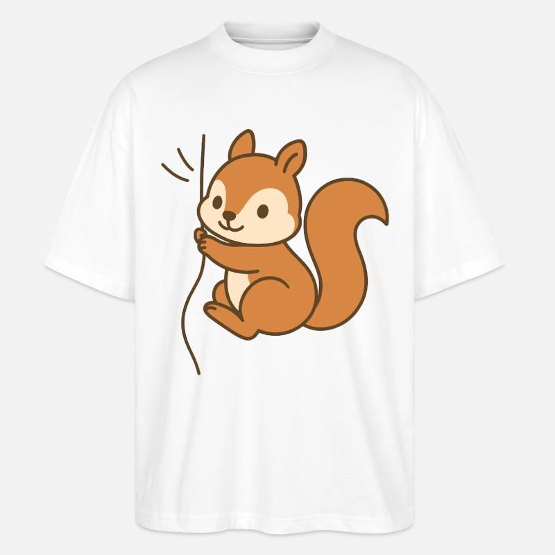 Eingekuschelt Eichhörnchen - Stanley/Stella Oversized Unisex Bio T-Shirt Blaster 2.0 - Weiß