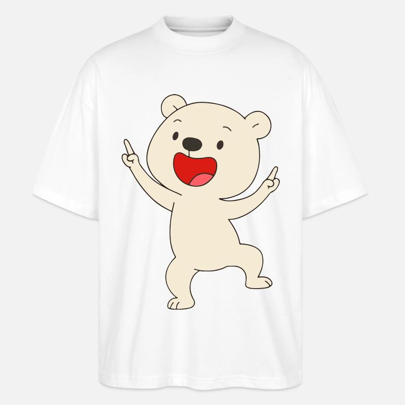 Tanzender Eisbär - Stanley/Stella Oversized Unisex Bio T-Shirt Blaster 2.0 - Weiß