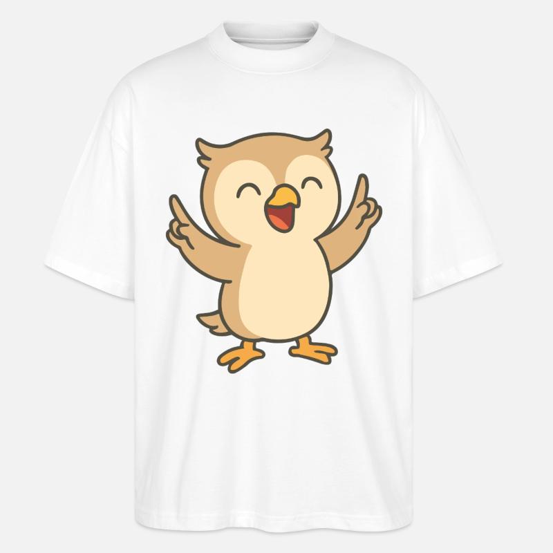 Gute-Laune-Eule - Stanley/Stella Oversized Unisex Bio T-Shirt Blaster 2.0 - Weiß