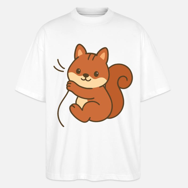 Kuschel-Eichhörnchen - Stanley/Stella Oversized Unisex Bio T-Shirt Blaster 2.0 - Weiß