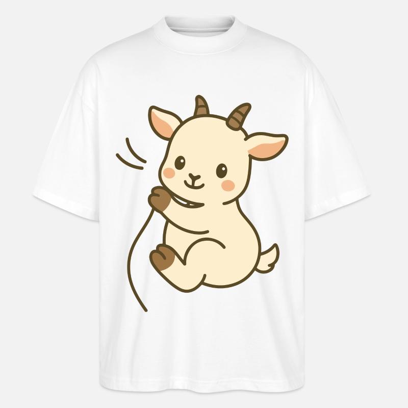 Kuschelzeit mit Zicklein - Stanley/Stella Oversized Unisex Bio T-Shirt Blaster 2.0 - Weiß