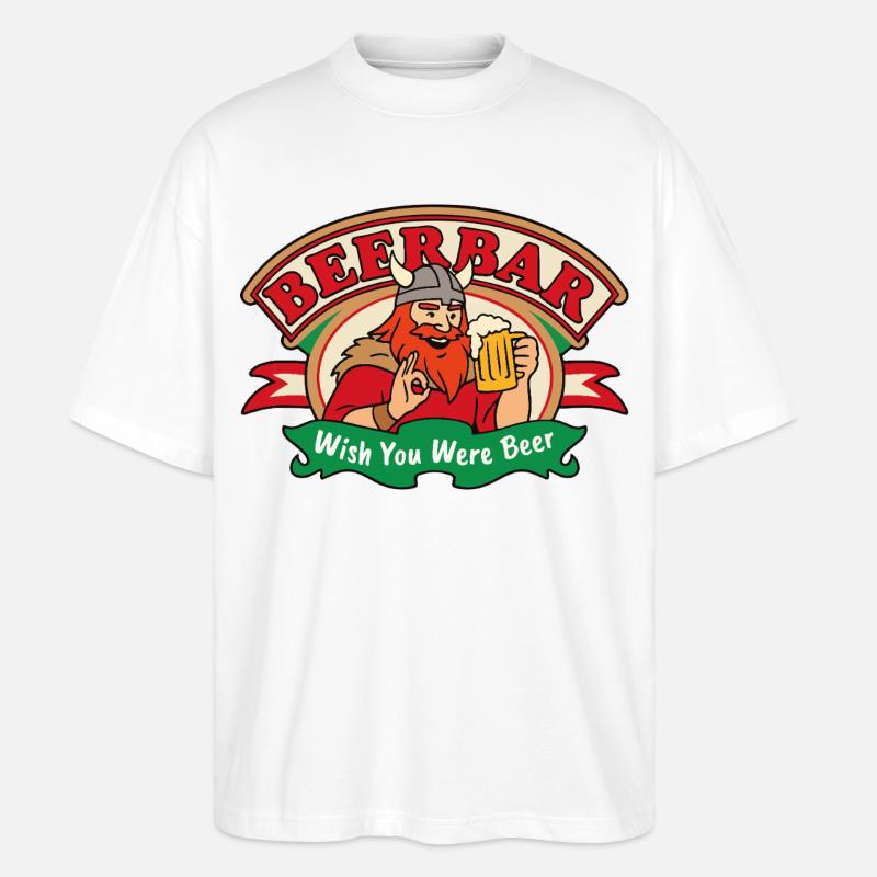 Beer Viking Vibes - Stanley/Stella Oversized Unisex Bio T-Shirt Blaster 2.0 - Weiß