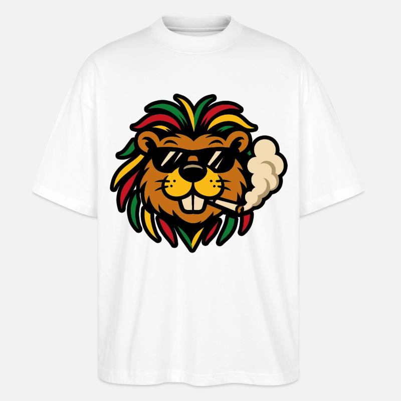 Reggae Bobr – Rasta Bober - Stanley/Stella Oversized Unisex Bio T-Shirt Blaster 2.0 - Weiß