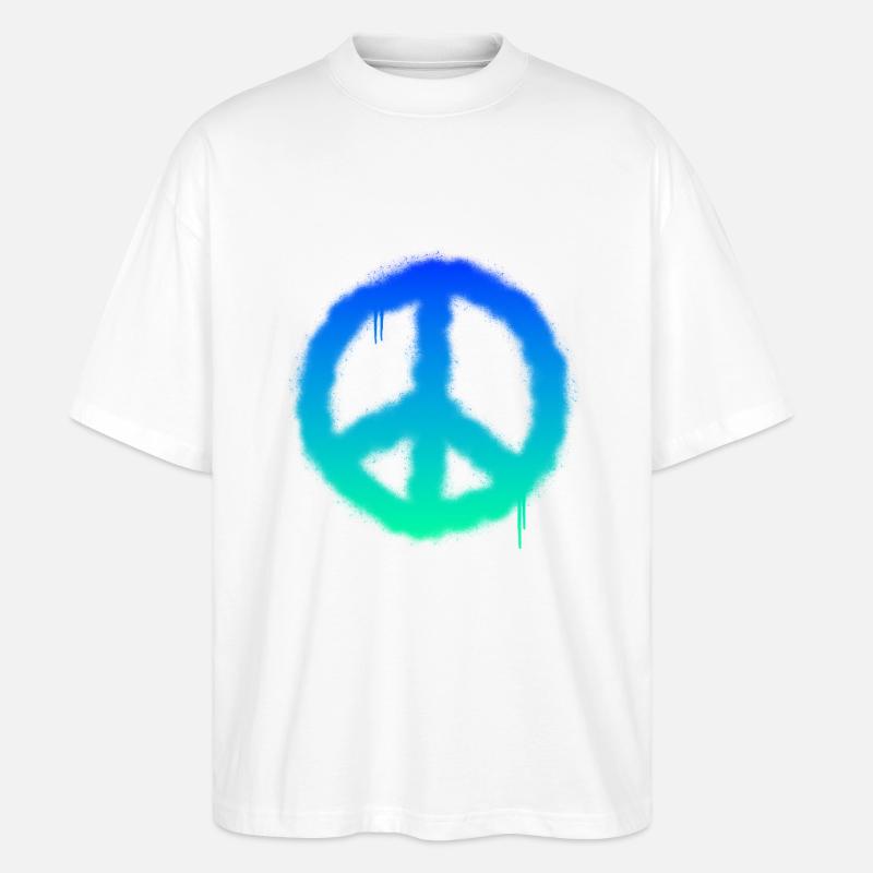 Das Graffiti Friedenszeichen - Stanley/Stella Oversized Unisex Bio T-Shirt Blaster 2.0 - Weiß