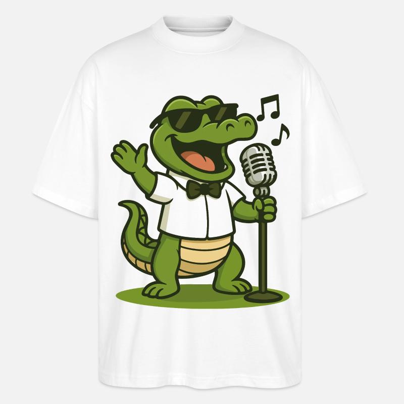 Karaoke-Gator - Stanley/Stella Oversized Unisex Bio T-Shirt Blaster 2.0 - Weiß