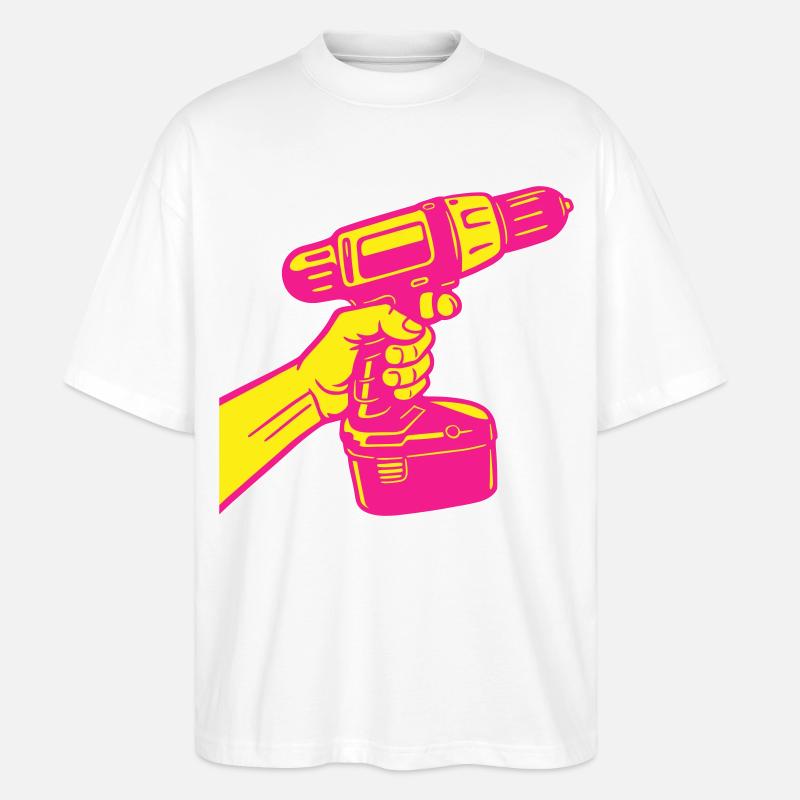 Heimwerker Pop-Art - Stanley/Stella Oversized Unisex Bio T-Shirt Blaster 2.0 - Weiß
