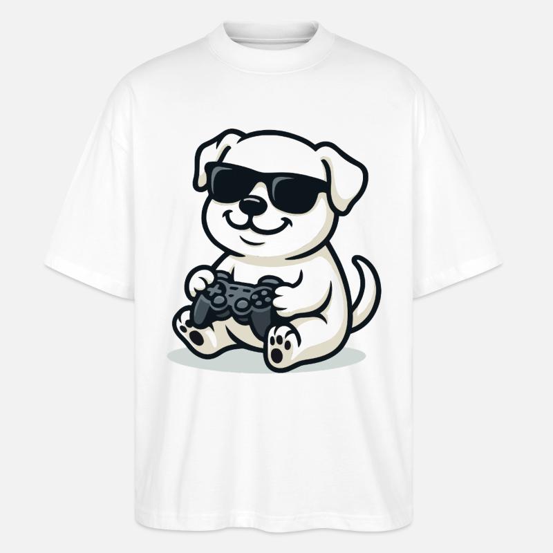 Controller Pup - Stanley/Stella Oversized Unisex Bio T-Shirt Blaster 2.0 - Weiß