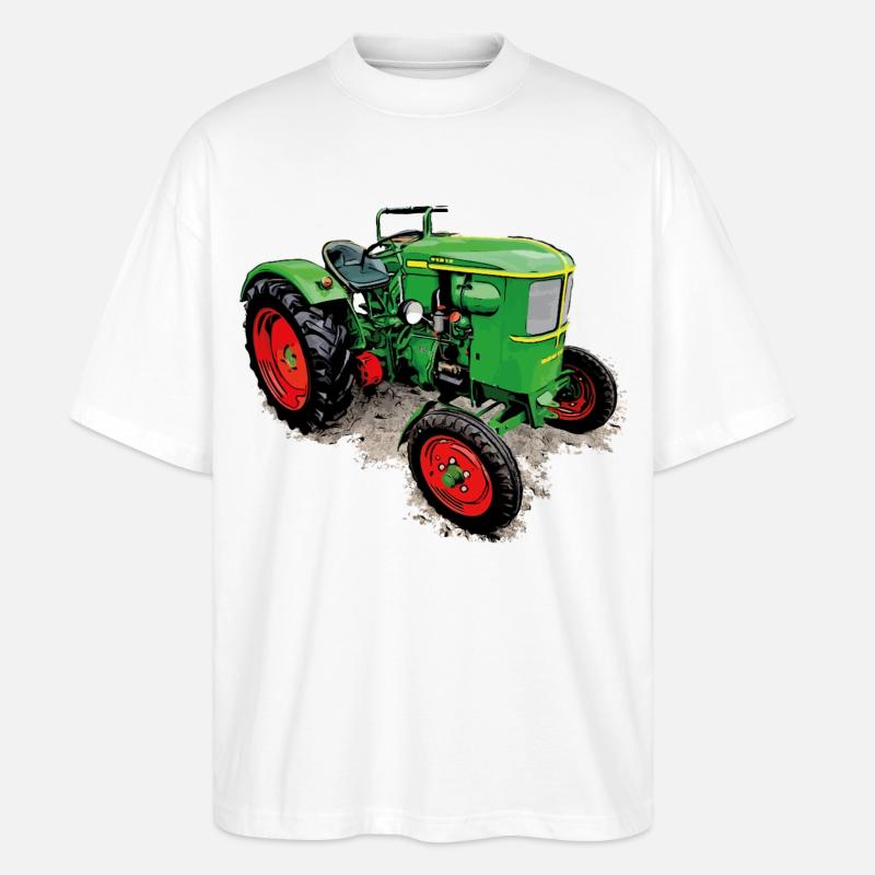 Legendärer Traktor Klassiker - Stanley/Stella Oversized Unisex Bio T-Shirt Blaster 2.0 - Weiß