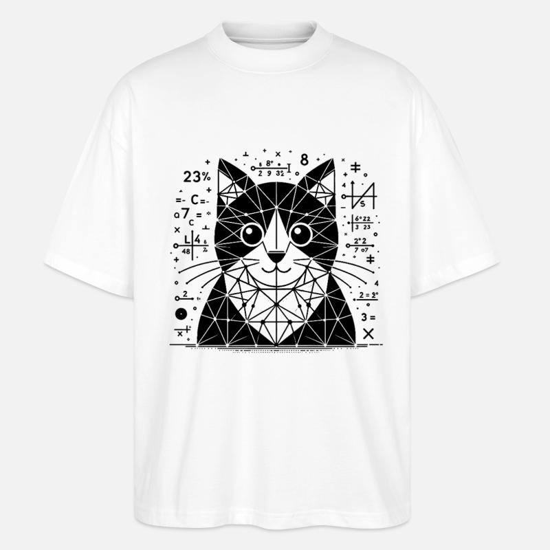 Katze der Mathematiker und Astronomen - Stanley/Stella Oversized Unisex Bio T-Shirt Blaster 2.0 - Weiß
