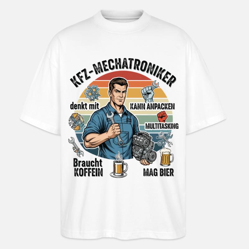 Der Kfz-Mechatroniker - Stanley/Stella Oversized Unisex Bio T-Shirt Blaster 2.0 - Weiß