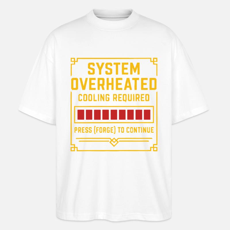 Surchauffe du système – Forge Tee - T-shirt bio Blaster 2.0 coupe oversize Stanley/Stella Unisexe - blanc