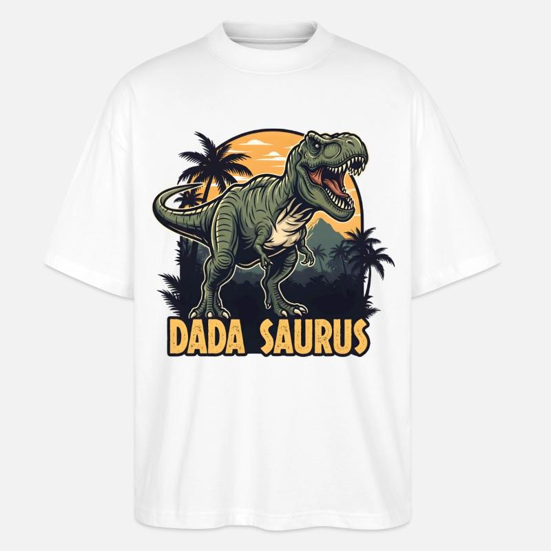 Dada Saurus T-Rex Illustration - Stanley/Stella Oversized Unisex Bio T-Shirt Blaster 2.0 - Weiß