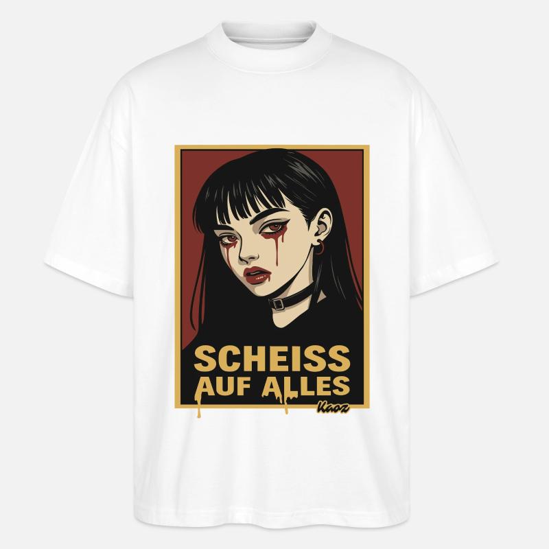 Fille gothique emo avec déclaration - T-shirt bio Blaster 2.0 coupe oversize Stanley/Stella Unisexe - blanc