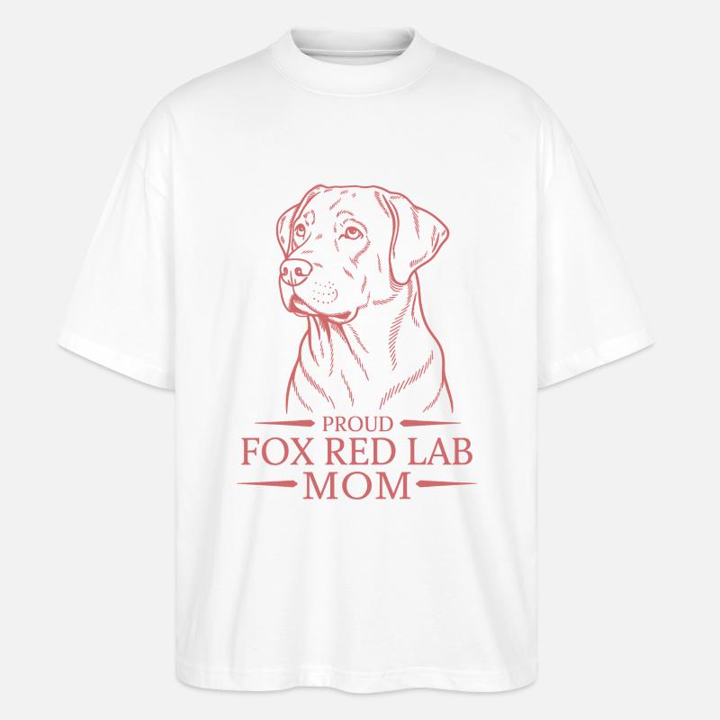 Proud Fox Red Lab Mom - Stanley/Stella Oversized Unisex Bio T-Shirt Blaster 2.0 - Weiß