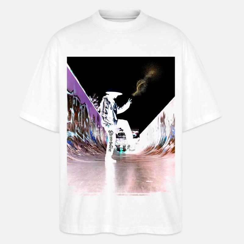 Blessolution « Équilibre » - T-shirt bio Blaster 2.0 coupe oversize Stanley/Stella Unisexe - blanc