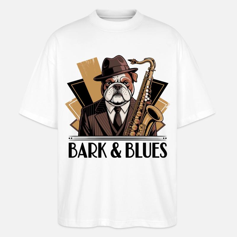 Bark und Blues - Stanley/Stella Oversized Unisex Bio T-Shirt Blaster 2.0 - Weiß