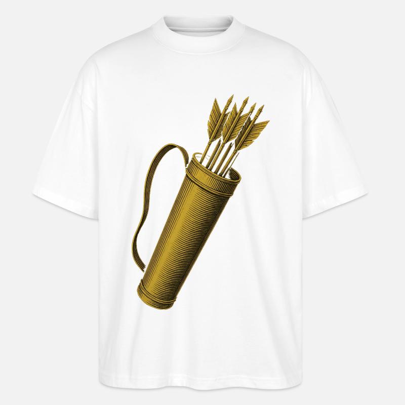 Bogenschießen Bogen Pfeil Köcher Bogenschütze - Stanley/Stella Oversized Unisex Bio T-Shirt Blaster 2.0 - Weiß