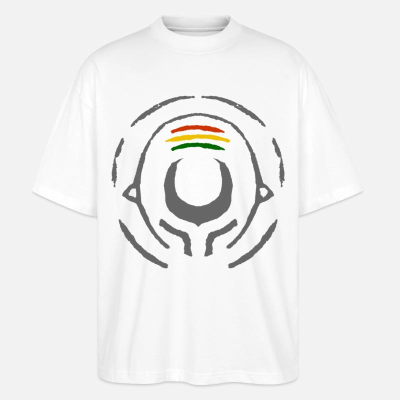 Abstract Reggae Circle Pattern - Stanley/Stella Oversized Unisex Organic T-shirt Blaster 2.0 - white