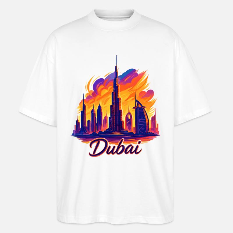 Dubai Golftiger Stadt Arabische Emirate Geschenk - Stanley/Stella Oversized Unisex Bio T-Shirt Blaster 2.0 - Weiß