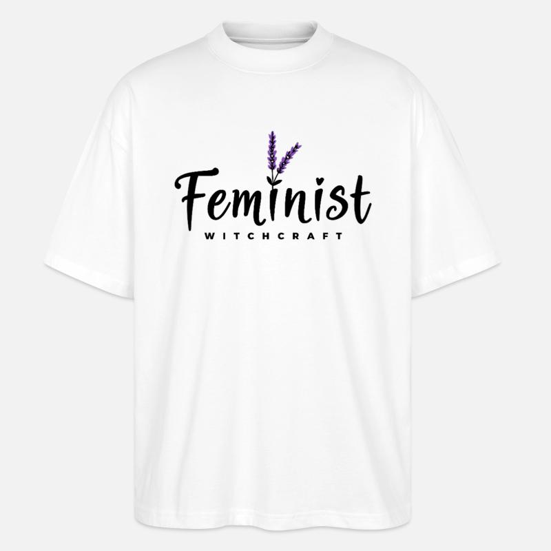 Halloween Hexen-Spruch mit Lavendel - Stanley/Stella Oversized Unisex Bio T-Shirt Blaster 2.0 - Weiß