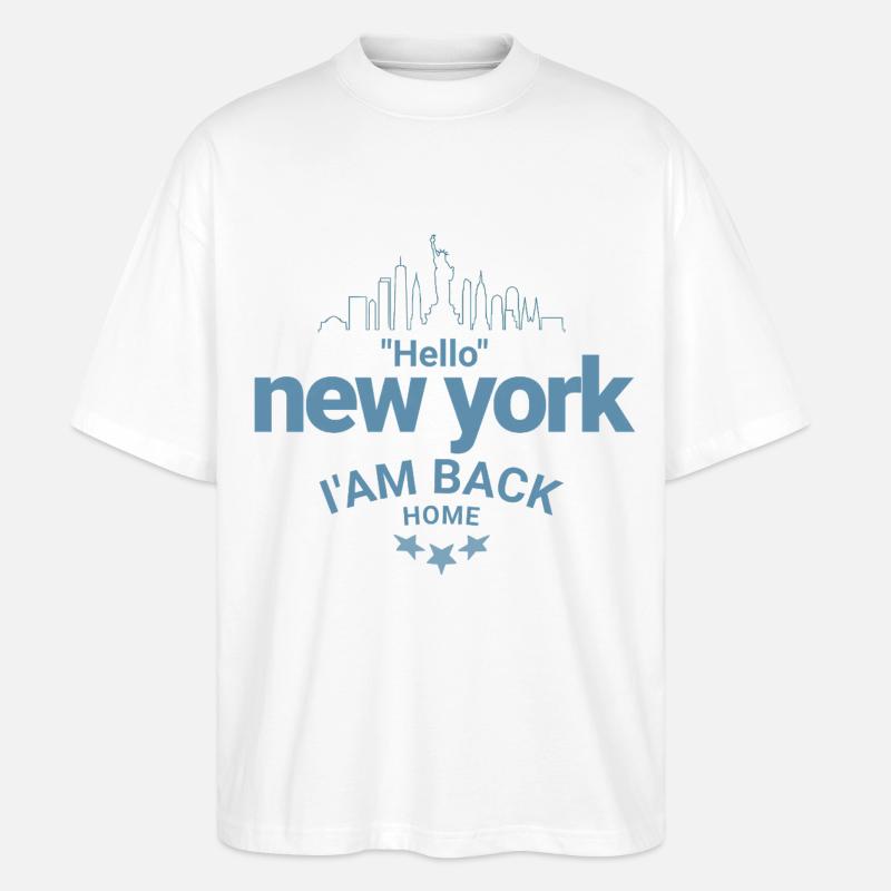 New York Back Home Design - Stanley/Stella Oversized Unisex Bio T-Shirt Blaster 2.0 - Weiß