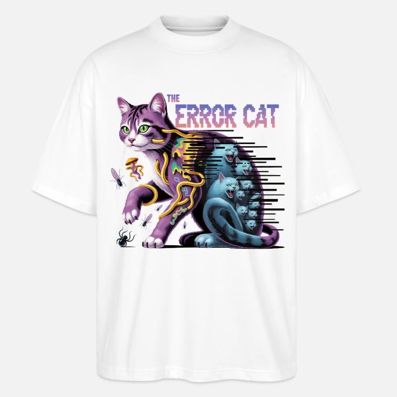 Die irrende Katze Digitale Kunst - Stanley/Stella Oversized Unisex Bio T-Shirt Blaster 2.0 - Weiß