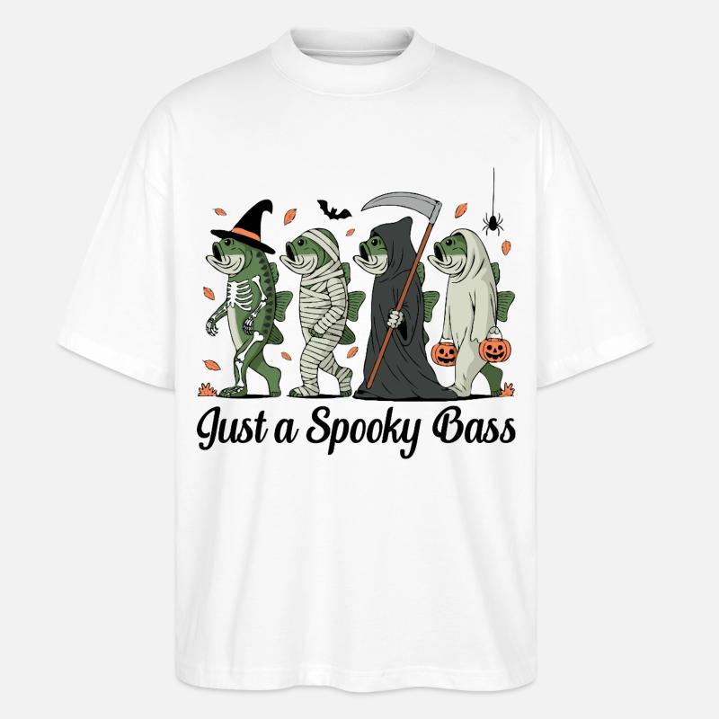 Disguised Fish Creatures Halloween Perch Angler - Stanley/Stella Oversized Unisex Organic T-shirt Blaster 2.0 - white
