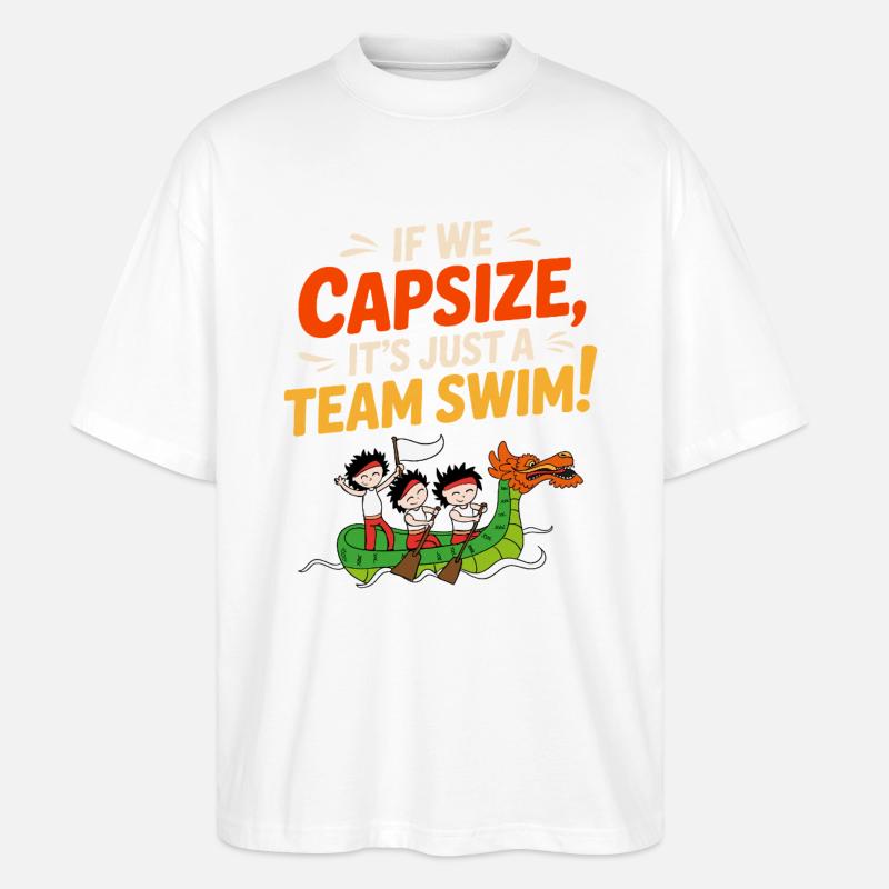 Équipage de course de bateaux-dragons - T-shirt bio Blaster 2.0 coupe oversize Stanley/Stella Unisexe - blanc