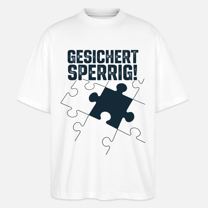 Gesichert Sperrig – Urban Puzzle Statement - Stanley/Stella Oversized Unisex Bio T-Shirt Blaster 2.0 - Weiß